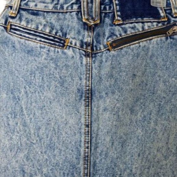 Vintage 90's Y2K Get Used by Elie Acid Wash Denim Pencil Skirt Pockets - Picture 5 of 6